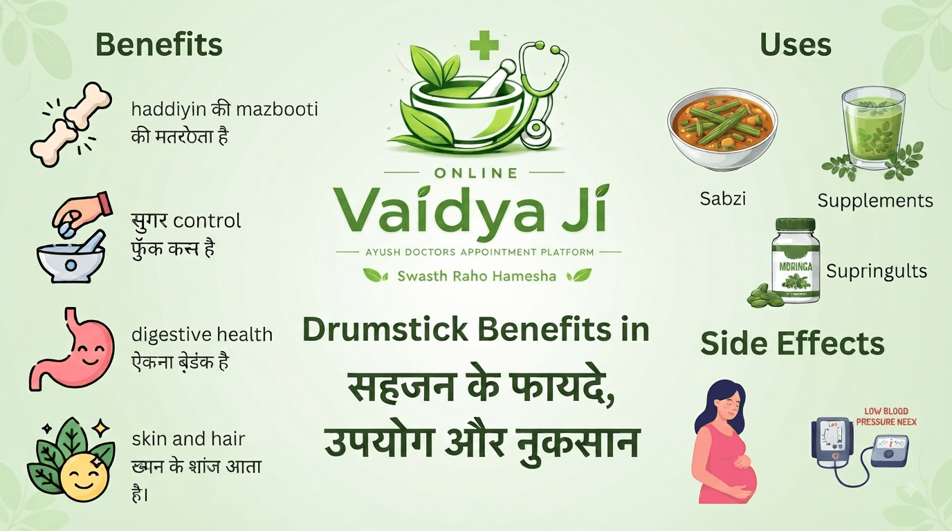 Drumstick Benefits in Hindi: सहजन के फायदे, उपयोग और नुकसान