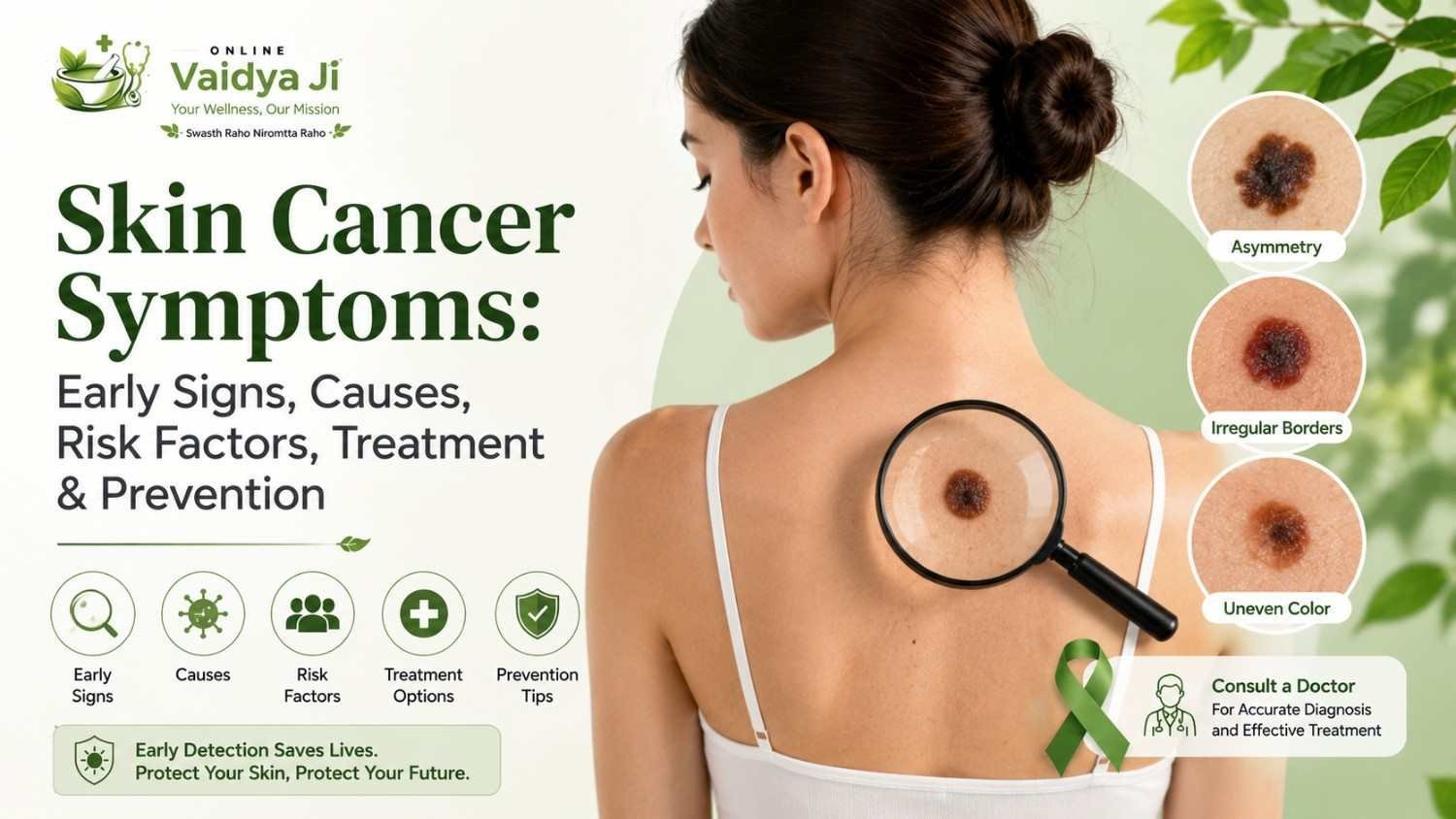 Skin Cancer Symptoms: Early Signs, Causes, Risk Factors, Treatment & Prevention