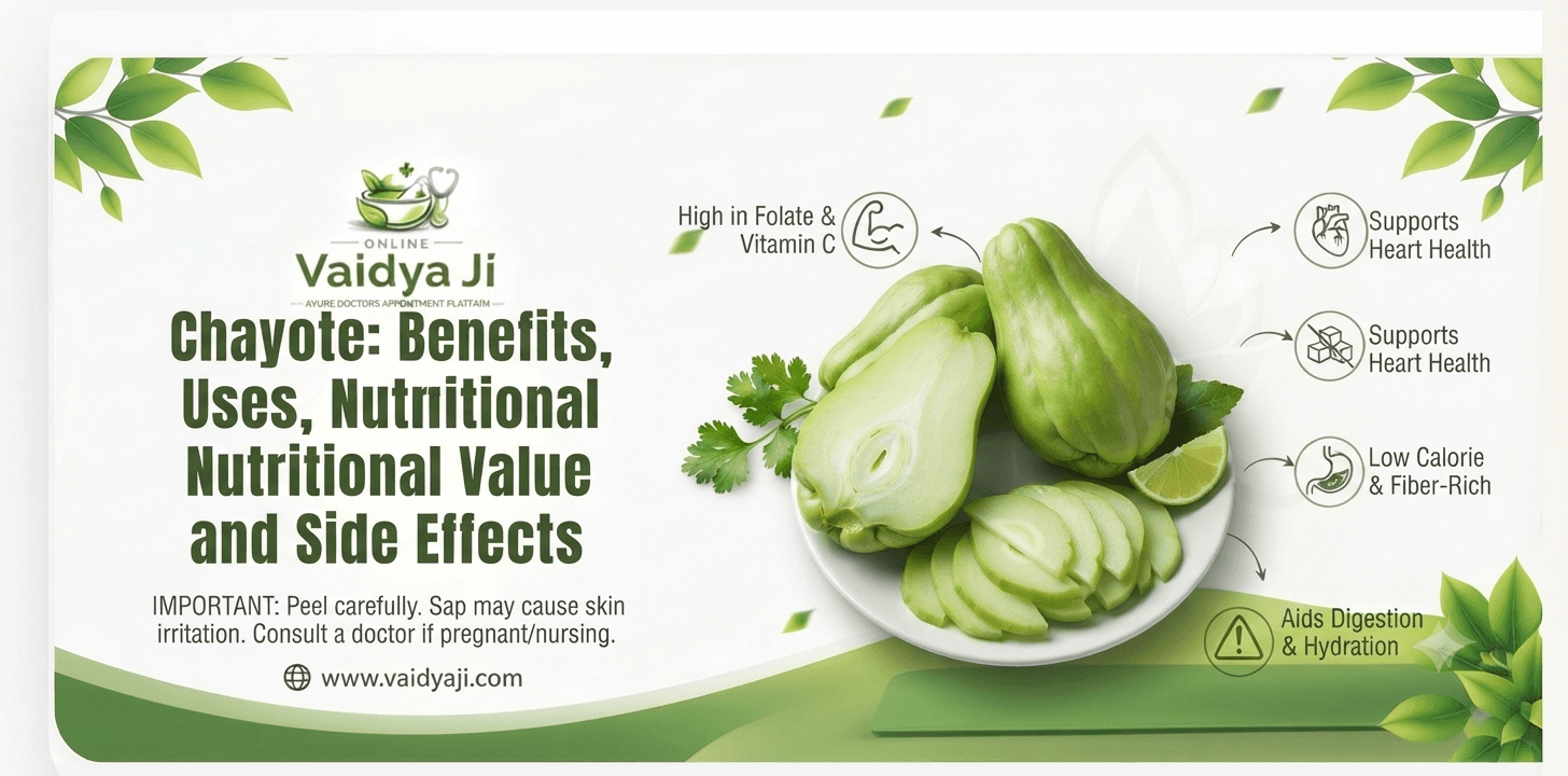 Chayote Benefits, Uses, Nutritional Value and Side Effects