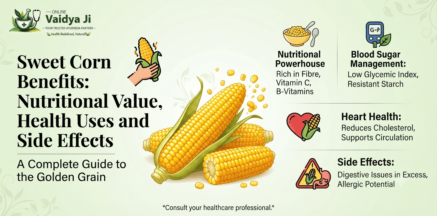 Sweet Corn Benefits Nutritional Value, Health Uses and Side Effects